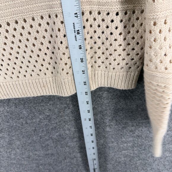 Trendy Threads Sweater Pullover Women 1X Plus Beige Knit Long Sleeve Cotton - Picture 5 of 7